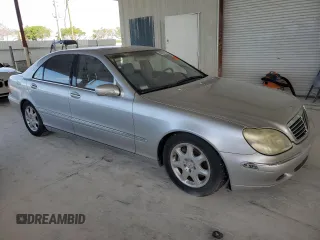 2002 Mercedes-Benz S 430 with VIN WDBNG70J22A278655, listed as a Copart auction lot 58589935 with Not provided miles and Salvage title. Bid and sale history available at DreamBid. Image 4.