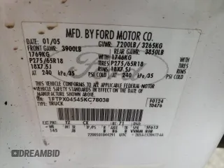 2005 Ford F-150 XLT with VIN 1FTPX04545KC78038, listed as a Copart auction lot 45789955 with 178,608 mi miles and Salvage title. Bid and sale history available at DreamBid. Image 14.