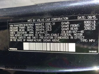 2016 Volvo XC90 T6 Momentum with VIN YV4A22PK3G1021640, listed as a IAAI auction lot 41104482 with 128,315 mi miles and . Bid and sale history available at carsss.com. Image 9.