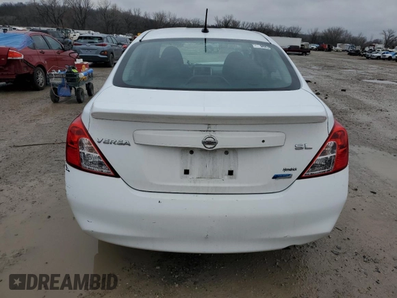 2012 Nissan Versa SL with VIN 3N1CN7AP8CL874237, listed as a Copart auction lot 43331035 with 0 mi miles and Salvage Title. Bid and sale history available at carsss.com. Image 6.