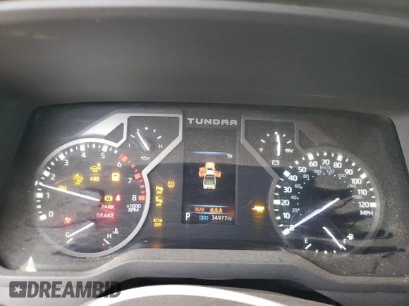 2022 Toyota Tundra 2WD SR5 with VIN 5TFLA5AB8NX015349, listed as a Copart auction lot 43063425 with 34,977 mi miles and Salvage Title. Bid and sale history available at carsss.com. Image 9.
