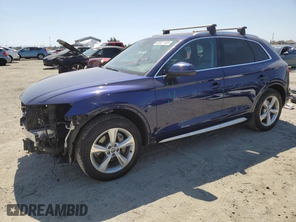 2020 Audi Q5 Premium Plus with VIN WA1BNAFY7L2034646, listed as a Copart auction lot 62927135 with 81,521 mi miles and Salvage title. Bid and sale history available at DreamBid. Image 1.