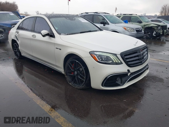 2019 Mercedes-Benz S-Class AMG S 63 with VIN WDDUG8JBXKA434294, listed as a IAAI auction lot 41239594 with 65,778 mi miles. Bid and sale history available at carsss.com. Image 1.