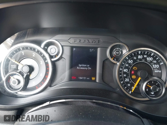 2019 Ram 2500 Lone Star with VIN 3C6UR5DL7KG544980, listed as a IAAI auction lot 41933163 with 184,151 mi miles and . Bid and sale history available at DreamBid. Image 7.