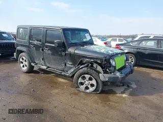 2017 Jeep Wrangler Unlimited Sahara with VIN 1C4BJWEG5HL520140, listed as a IAAI auction lot 41708084 with 74,906 mi miles. Bid and sale history available at carsss.com. Image 1.