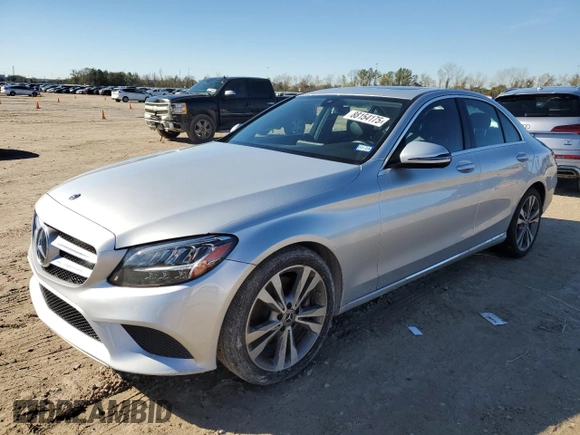 2021 Mercedes-Benz C 300 with VIN W1KWF8DB0MR612936, listed as a Copart auction lot 88154175 with 56,286 mi miles and Salvage Title. Bid and sale history available at carsss.com. Image 1.