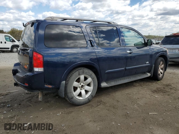 2008 Nissan Armada SE z VIN 5N1AA08C08N622642, wystawiony jako Copart lot #53407325 z przebiegiem 135 415 mil mil oraz Czysty tytuł • Clean title. Historia ofert i sprzedaży dostępna na DreamBid. Obrazek 3.