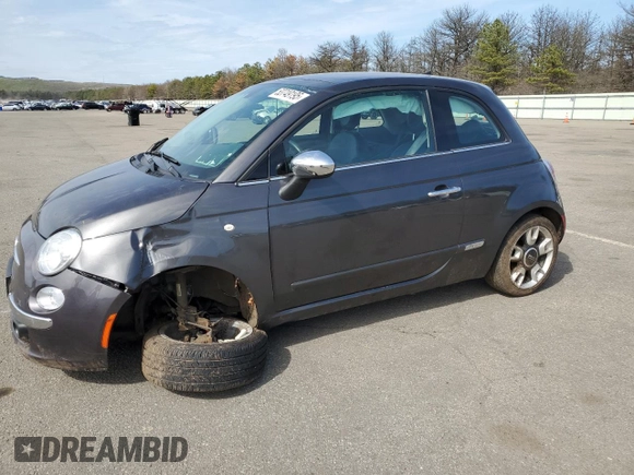 2017 FIAT 500 Lounge z VIN 3C3CFFCR9HT671517, wystawiony jako Copart lot #53749195 z przebiegiem Nie podano mil oraz Szkoda całkowita • Salvage title. Historia ofert i sprzedaży dostępna na DreamBid. Obrazek 1.