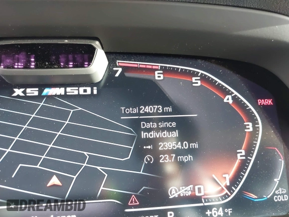 2021 BMW X5 M50i with VIN 5UXJU4C04M9G03418, listed as a IAAI auction lot 40705167 with 24,073 mi miles and . Bid and sale history available at DreamBid. Image 16.