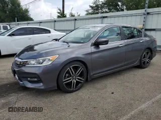 2016 Honda Accord Sport with VIN 1HGCR2F56GA183492, listed as a Copart auction lot 64638845 with 114,547 mi miles and Salvage title. Bid and sale history available at DreamBid. Image 1.