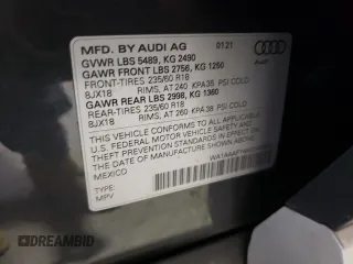 2021 Audi Q5 Premium z VIN WA1AAAFY4M2049968, wystawiony jako Copart lot #57229695 z przebiegiem 48 316 mil mil oraz Szkoda całkowita • Salvage title. Historia ofert i sprzedaży dostępna na DreamBid. Obrazek 13.