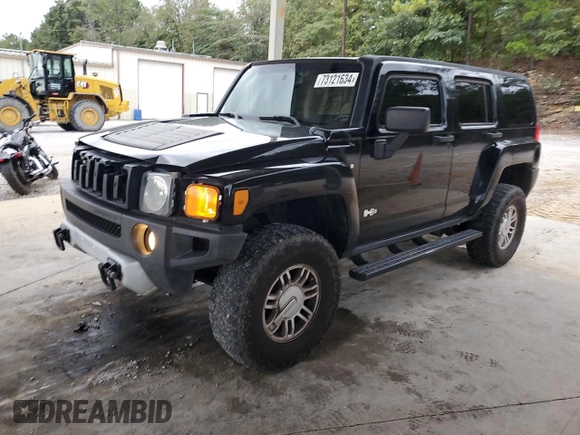 2009 Hummer H3 SUV with VIN 5GTEN13E698131090, listed as a Copart auction lot 73121634 with 199,610 mi miles and Salvage Title. Bid and sale history available at carsss.com. Image 1.