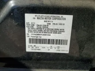 2012 Mazda 6 i Sport с VIN 1YVHZ8BH7C5M01332, выставлен на аукционе Copart как лот 55024315 с пробегом 188 299 миль миль и Списание • Salvage title. История ставок и продаж доступна на DreamBid. Изображение 12.