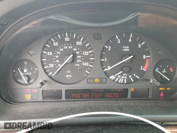 2001 BMW 5 Series 530iA with VIN WBADT63471CF05916, listed as a Copart auction lot 42752195 with 110,586 mi miles and Salvage Title. Bid and sale history available at carsss.com. Image 9.