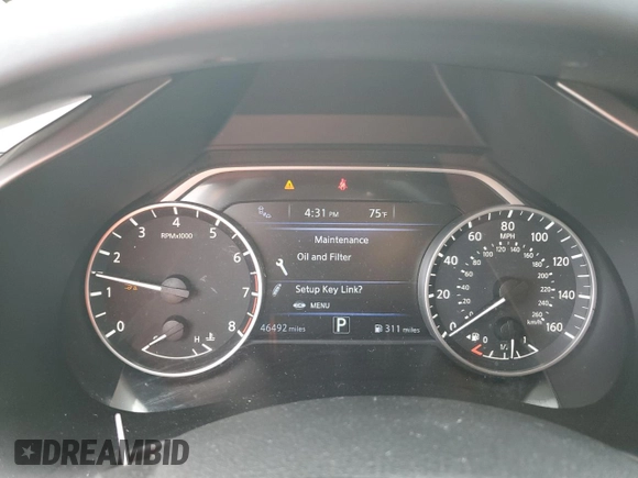 2022 Nissan Murano S with VIN 5N1AZ2AJ7NC123020, listed as a Copart auction lot 73141584 with 46,492 mi miles and Salvage Title. Bid and sale history available at DreamBid. Image 9.