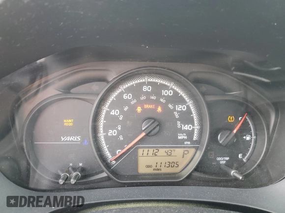 2015 Toyota Yaris L with VIN VNKKTUD32FA033118, listed as a Copart auction lot 52800075 with 111,305 mi miles and Salvage Title. Bid and sale history available at DreamBid. Image 9.