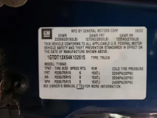 2004 GMC Sonoma SLS with VIN 1GTDT13X64K102615, listed as a Copart auction lot 87269964 with 133,751 mi miles and Salvage Title. Bid and sale history available at carsss.com. Image 12.