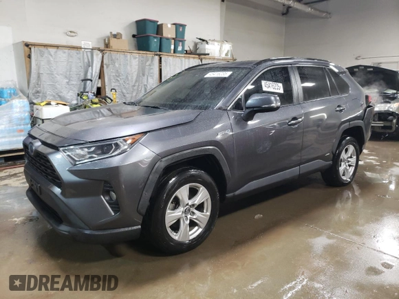 2019 Toyota RAV4 Hybrid XLE with VIN 2T3RWRFV6KW016540, listed as a Copart auction lot 45416235 with 87,713 mi miles and Salvage Title. Bid and sale history available at carsss.com. Image 1.