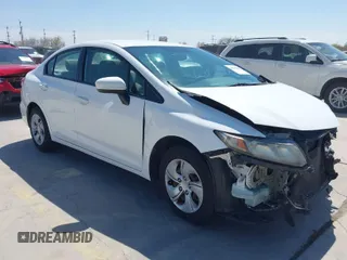2014 Honda Civic Sedan LX with VIN 19XFB2F59EE221808, listed as a IAAI auction lot 41800885 with 143,365 mi miles. Bid and sale history available at carsss.com. Image 1.