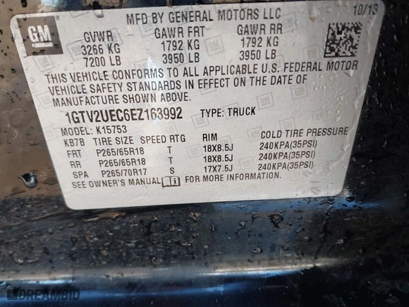 2014 GMC Sierra 1500 SLE with VIN 1GTV2UEC6EZ163992, listed as a IAAI auction lot 41788454 with 215,008 mi miles. Bid and sale history available at carsss.com. Image 9.
