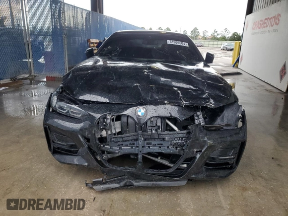 2022 BMW 4 Series 430i z VIN WBA53AP08NCJ06319, wystawiony jako Copart lot #73209604 z przebiegiem Nie podano mil oraz Szkoda całkowita • Salvage title. Historia ofert i sprzedaży dostępna na DreamBid. Obrazek 5.