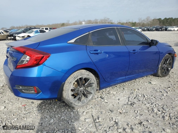 2019 Honda Civic Sedan Sport with VIN 19XFC2F8XKE008109, listed as a Copart auction lot 47468085 with 126,934 mi miles and Salvage Title. Bid and sale history available at carsss.com. Image 3.