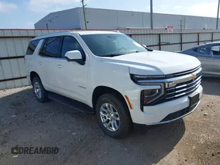 2025 Chevrolet Tahoe LT z VIN 1GNS5NRD8SR202894, wystawiony jako IAAI lot #42861384 z przebiegiem Nie podano mil oraz . Historia ofert i sprzedaży dostępna na DreamBid. Obrazek 1.