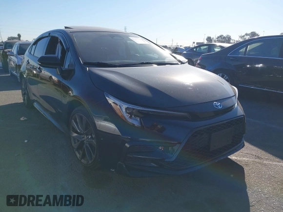 2023 Toyota Corolla Hybrid LE with VIN JTDBCMFE6P3001785, listed as a IAAI auction lot 41337266 with 25,829 mi miles. Bid and sale history available at carsss.com. Image 1.