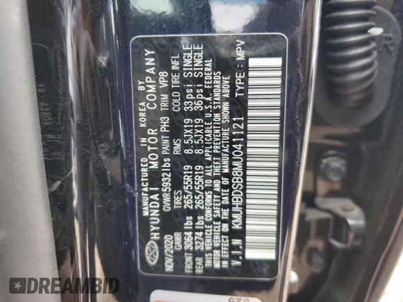 2021 Genesis GV80 with VIN KMUHBDSB8MU041121, listed as a Copart auction lot 45007065 with 55,347 mi miles and Salvage Title. Bid and sale history available at carsss.com. Image 12.