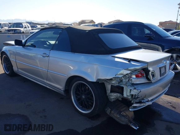 2003 BMW 3 Series 325Ci with VIN WBABS33413PG91828, listed as a IAAI auction lot 41513821 with 150,672 mi miles and . Bid and sale history available at DreamBid. Image 3.