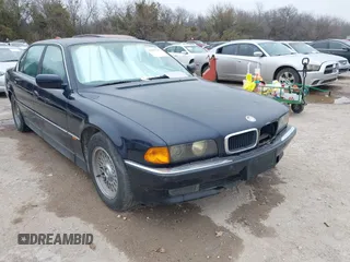 1998 BMW 7 Series 740il with VIN WBAGJ8327WDM19260, listed as a IAAI auction lot 41482326 with 1 mi miles. Bid and sale history available at carsss.com. Image 1.
