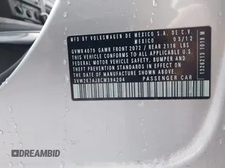 2012 Volkswagen Jetta S с VIN 3VW2K7AJ8CM394204, выставлен на аукционе IAAI как лот 41721042 с пробегом 215 326 миль миль и . История ставок и продаж доступна на DreamBid. Изображение 9.