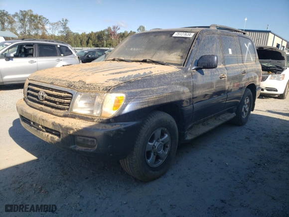 2002 Toyota Land Cruiser with VIN JTEHT05J122021423, listed as a Copart auction lot 75127634 with 0 mi miles and Non Repairable. Bid and sale history available at carsss.com. Image 1.