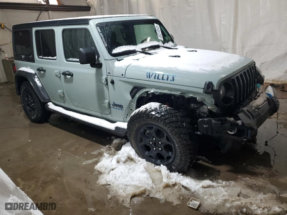 2023 Jeep Wrangler 4xe with VIN 1C4JJXN64PW690401, listed as a Copart auction lot 88318545 with 22,314 mi miles and Salvage Title. Bid and sale history available at carsss.com. Image 4.