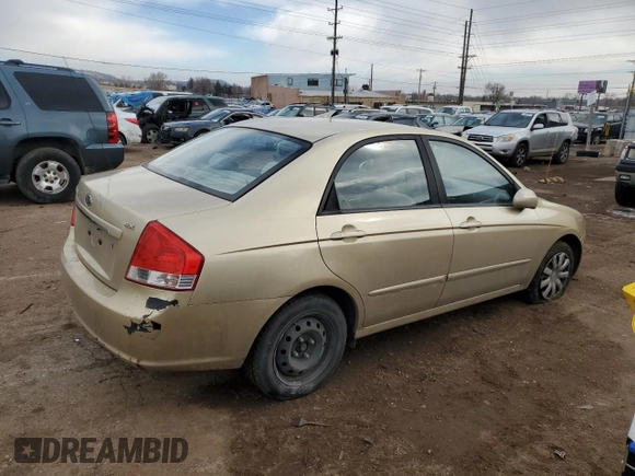 2009 Kia Spectra LX z VIN KNAFE222195652337, wystawiony jako Copart lot #45874605 z przebiegiem 141 149 mil mil oraz Szkoda całkowita • Salvage title. Historia ofert i sprzedaży dostępna na DreamBid. Obrazek 3.