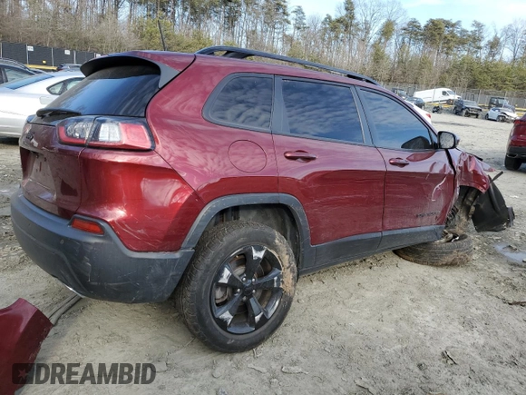 2020 Jeep Cherokee Altitude with VIN 1C4PJMLX2LD622771, listed as a Copart auction lot 47803625 with 76,741 mi miles and Salvage Title. Bid and sale history available at carsss.com. Image 3.