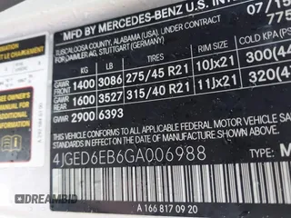 2016 Mercedes-Benz GLE 450 AMG z VIN 4JGED6EB6GA006988, wystawiony jako IAAI lot #41515687 z przebiegiem 119 028 mil mil oraz . Historia ofert i sprzedaży dostępna na DreamBid. Obrazek 9.