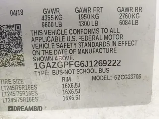 2018 Chevrolet Express Passenger LT with VIN 1GAZGPFG6J1269222, listed as a IAAI auction lot 41433114 with 99,985 mi miles and . Bid and sale history available at DreamBid. Image 9.