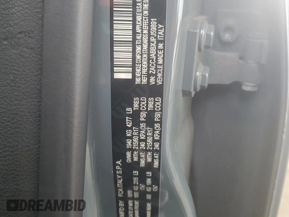 2018 Jeep Renegade Latitude с VIN ZACCJABBXJPJ59891, выставлен на аукционе Copart как лот 61005165 с пробегом 96 733 миль миль и Списание • Salvage title. История ставок и продаж доступна на DreamBid. Изображение 12.