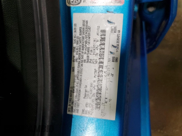 2014 Ford Fiesta SE with VIN 3FADP4BJ2EM220048, listed as a Copart auction lot 48294245 with 40,962 mi miles and Salvage Title. Bid and sale history available at carsss.com. Image 13.