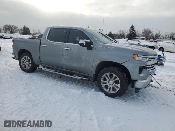 2024 Chevrolet Silverado 1500 LTZ with VIN 1GCUDGEL1RZ104894, listed as a Copart auction lot 41590095 with 33,551 mi miles and Salvage Title. Bid and sale history available at DreamBid. Image 4.