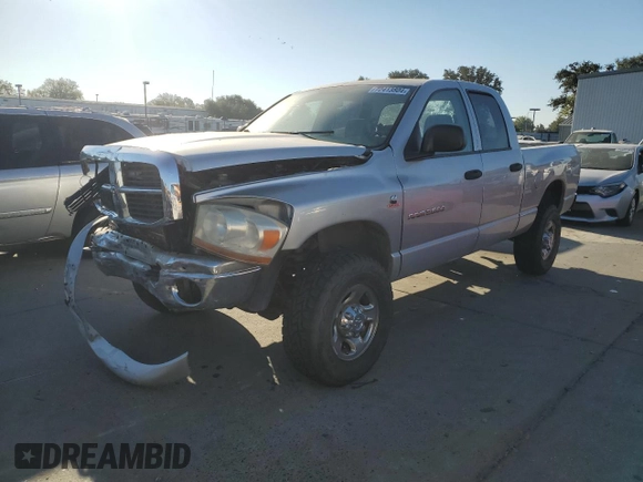 2006 Dodge Ram 2500 SLT with VIN 3D7KS28C06G104883, listed as a Copart auction lot 72413804 with 272,622 mi miles and Salvage Title. Bid and sale history available at carsss.com. Image 1.
