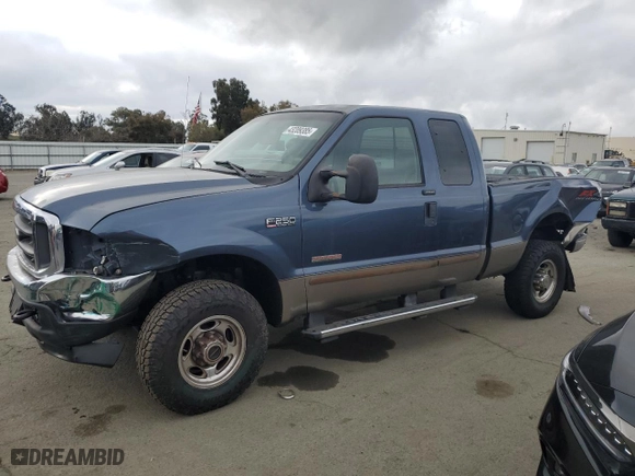 2004 Ford Super Duty F-250 XL with VIN 1FTNX21PX4EB28859, listed as a Copart auction lot 43209385 with 247,021 mi miles and Salvage Title. Bid and sale history available at carsss.com. Image 1.