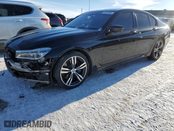 2016 BMW 7 Series 750i xDrive with VIN WBA7B0C50GG526899, listed as a Copart auction lot 46712485 with 97,985 mi miles and Salvage title. Bid and sale history available at DreamBid. Image 1.