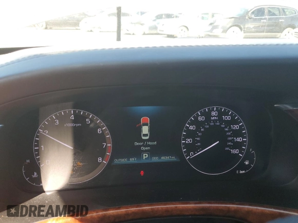 2014 Hyundai Equus Signature with VIN KMHGH4JHXEU076582, listed as a Copart auction lot 47231705 with 46,347 mi miles and Salvage Title. Bid and sale history available at DreamBid. Image 9.