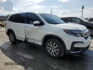 2021 Honda Pilot EX-L with VIN 5FNYF5H54MB002775, listed as a Copart auction lot 52244475 with 44,210 mi miles and Salvage Title. Bid and sale history available at carsss.com. Image 4.