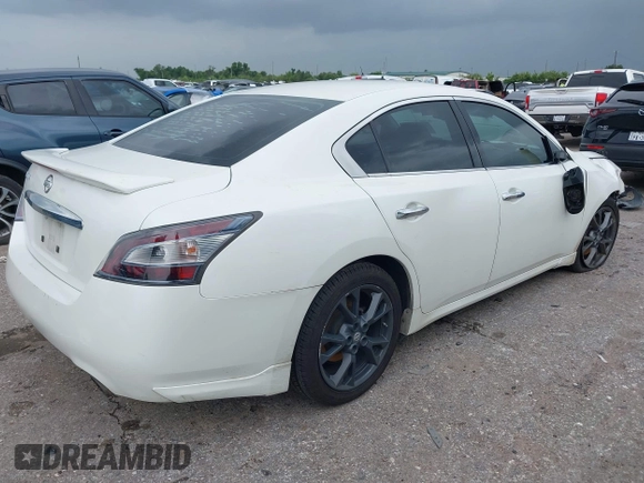 2014 Nissan Maxima S with VIN 1N4AA5AP6EC908751, listed as a IAAI auction lot 42624511 with 141,544 mi miles and . Bid and sale history available at DreamBid. Image 4.
