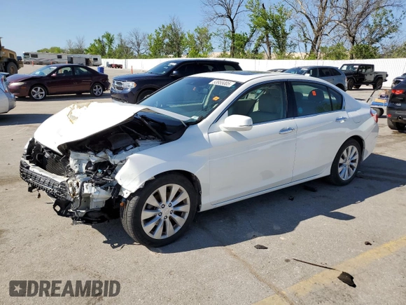 2013 Honda Accord Touring with VIN 1HGCR3F98DA032772, listed as a Copart auction lot 53955005 with 133,280 mi miles and Salvage title. Bid and sale history available at DreamBid. Image 1.
