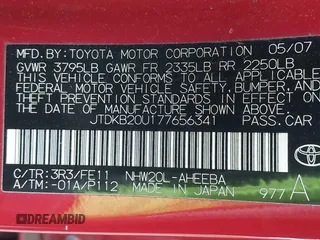 2007 Toyota Prius with VIN JTDKB20U177656341, listed as a IAAI auction lot 42006691 with 78,349 mi miles and . Bid and sale history available at DreamBid. Image 9.