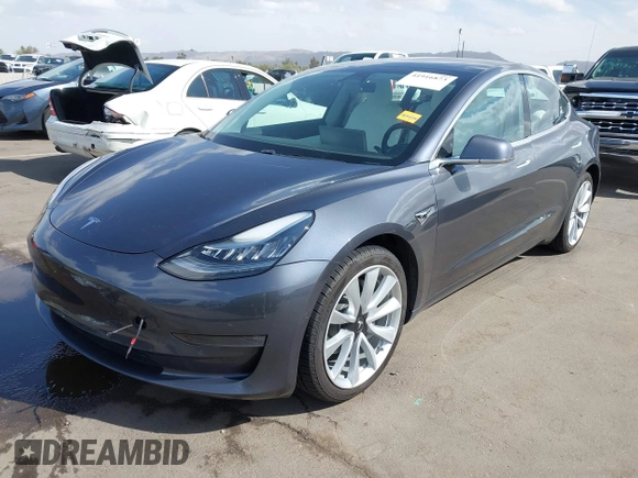 2018 Tesla Model 3 Long Range Battery with VIN 5YJ3E1EA5JF169097, listed as a IAAI auction lot 41916873 with 81,919 mi miles. Bid and sale history available at carsss.com. Image 19.